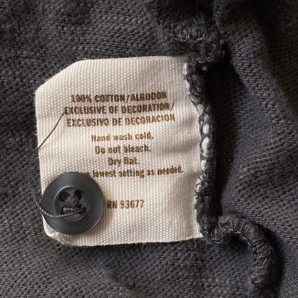 Decree Sweater Womens XL Gray Button Down Fringe Short Sleeves FLAW - Picture 8 of 12